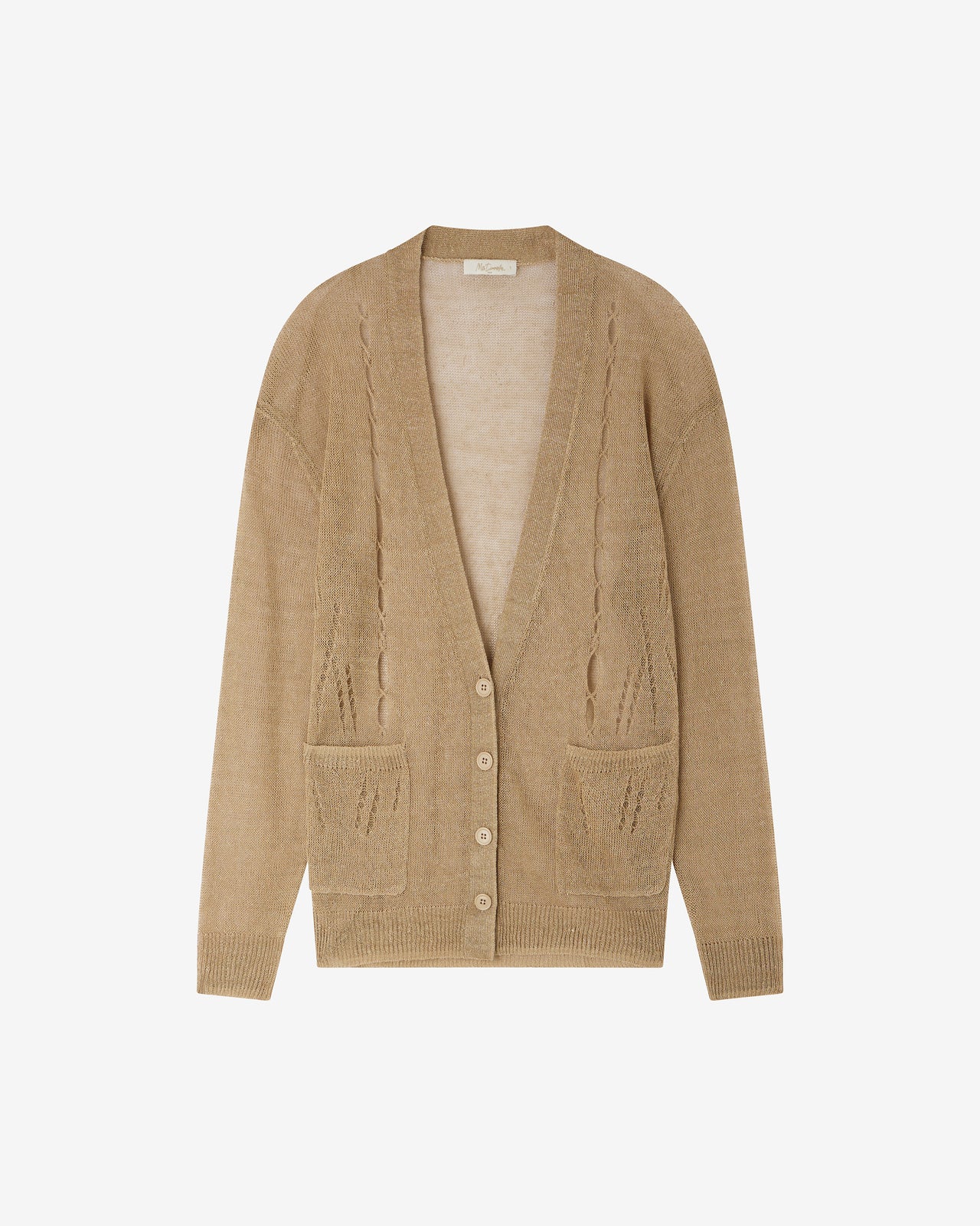Cardigan Stree - Beige : Cardigan oversize en lin ajouré Mes Demoiselles - Image 7