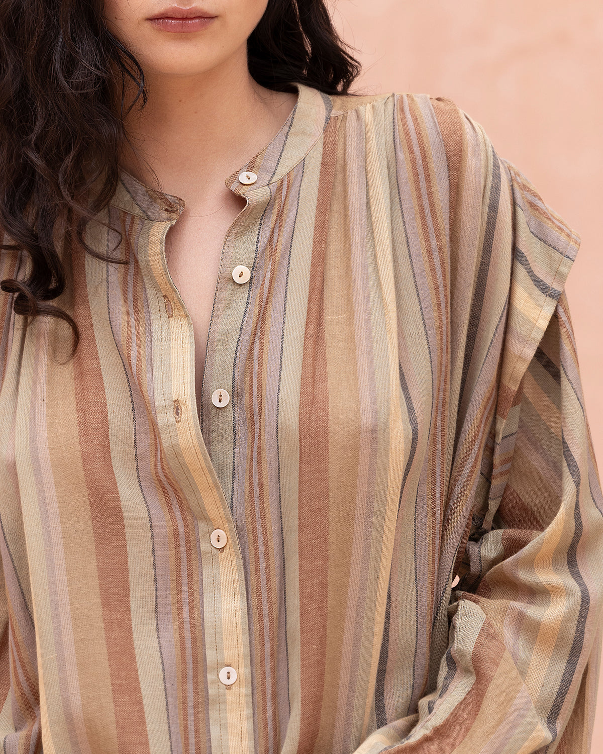 Veste - chemise à franges rayée bayadère - Chemises & tops Mes Demoiselles - Image 3