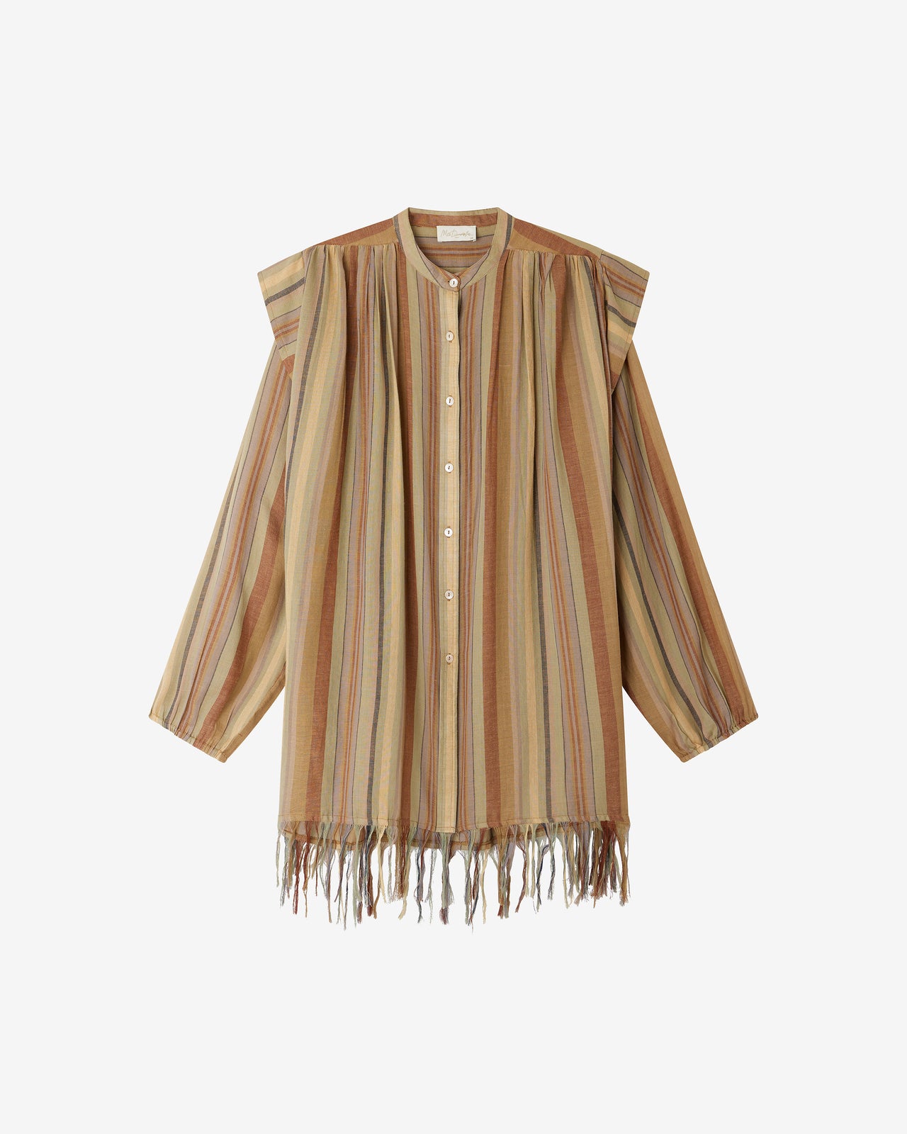 Chemise Tijuana - Sable : Veste - chemise à franges rayée bayadère Mes Demoiselles - Image 6