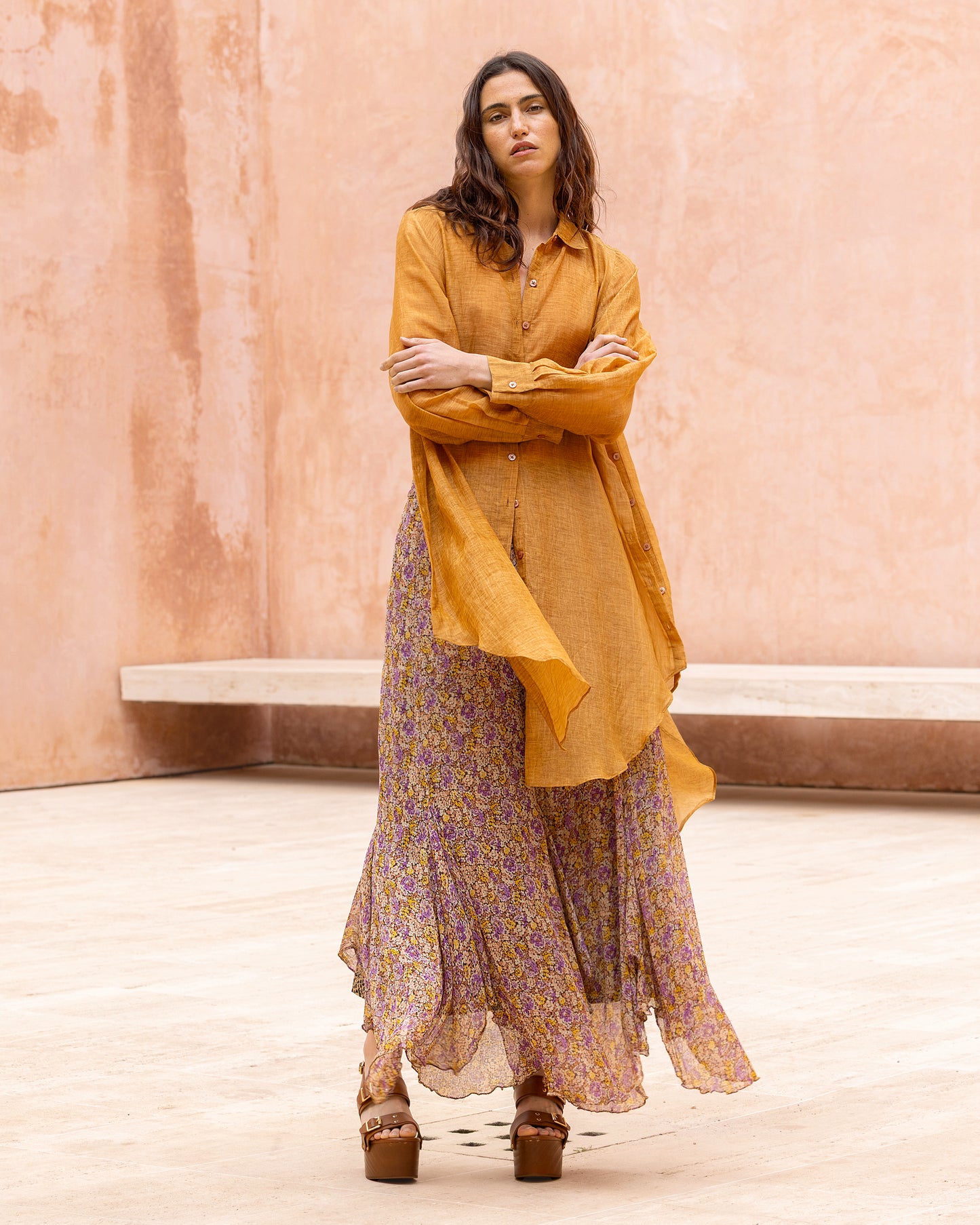 Jupe longue en viscose chiffon imprimé Liberty - Jupes & shorts Mes Demoiselles