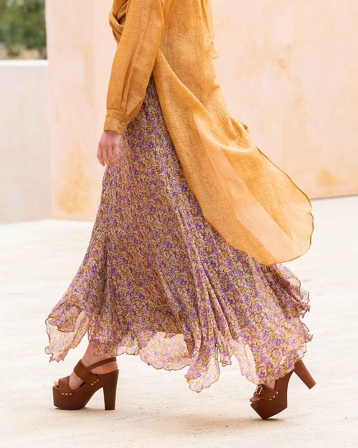 Jupe longue en viscose chiffon imprimé Liberty - Jupes & shorts Mes Demoiselles