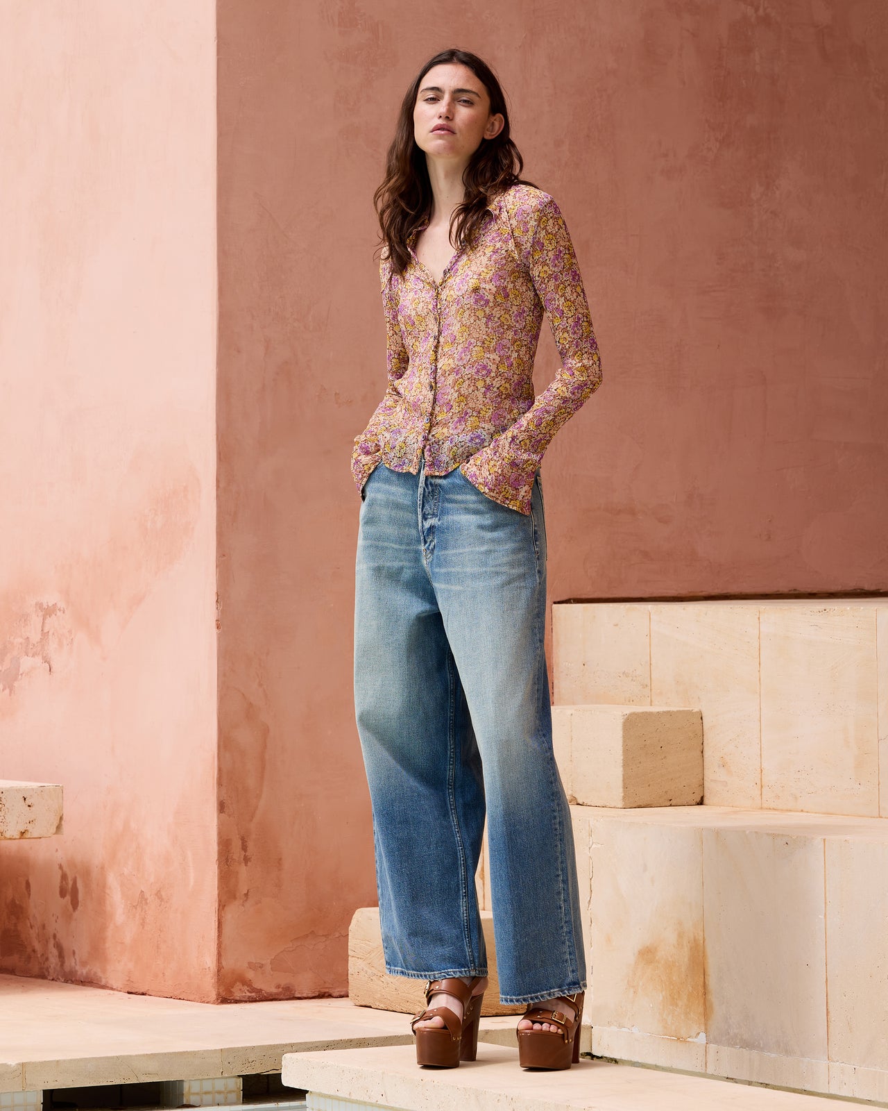 Chemise légère en viscose chiffon imprimé Liberty - Chemises & tops Mes Demoiselles - Image 1