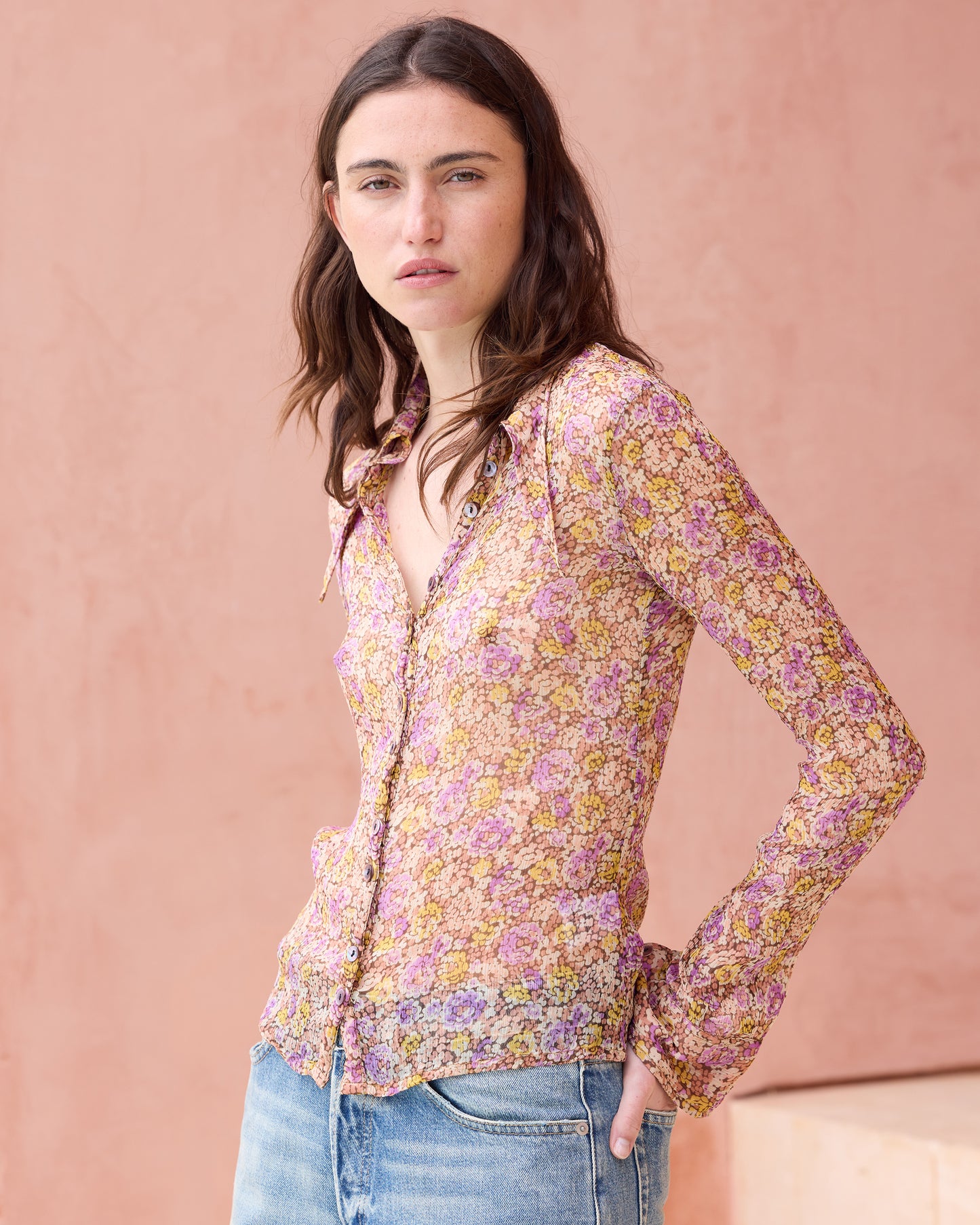 Chemise légère en viscose chiffon imprimé Liberty - Chemises & tops Mes Demoiselles