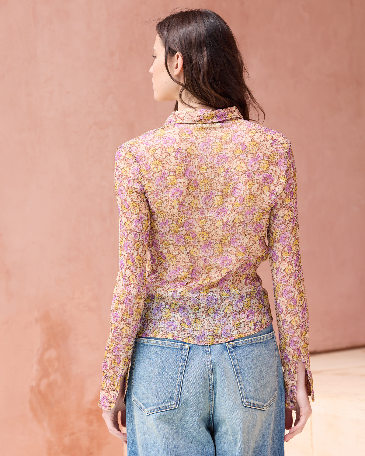 Chemise Veer - Violet : Chemise légère en viscose chiffon imprimé Liberty Mes Demoiselles