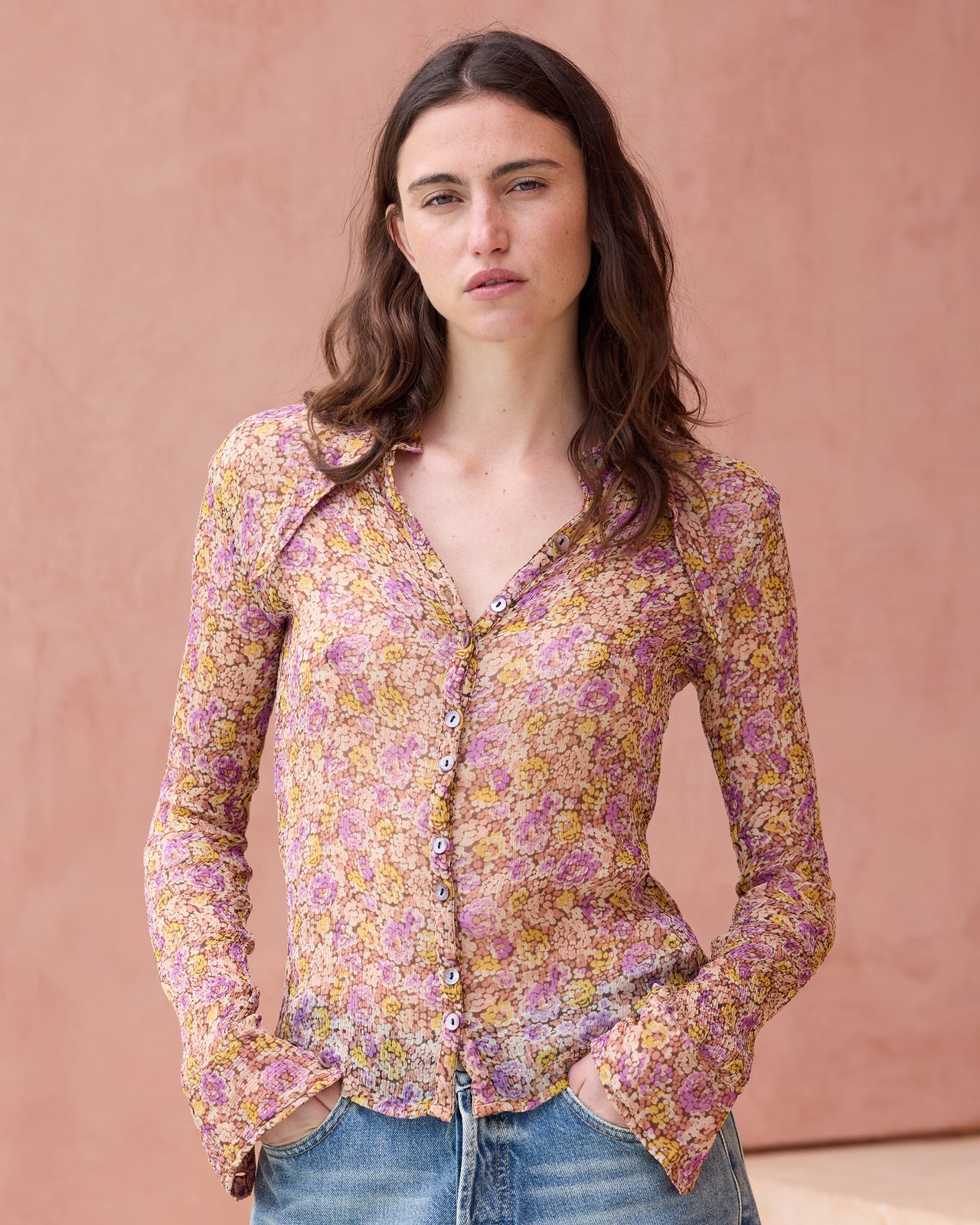 Chemise légère en viscose chiffon imprimé Liberty - Chemises & tops Mes Demoiselles - Image 2