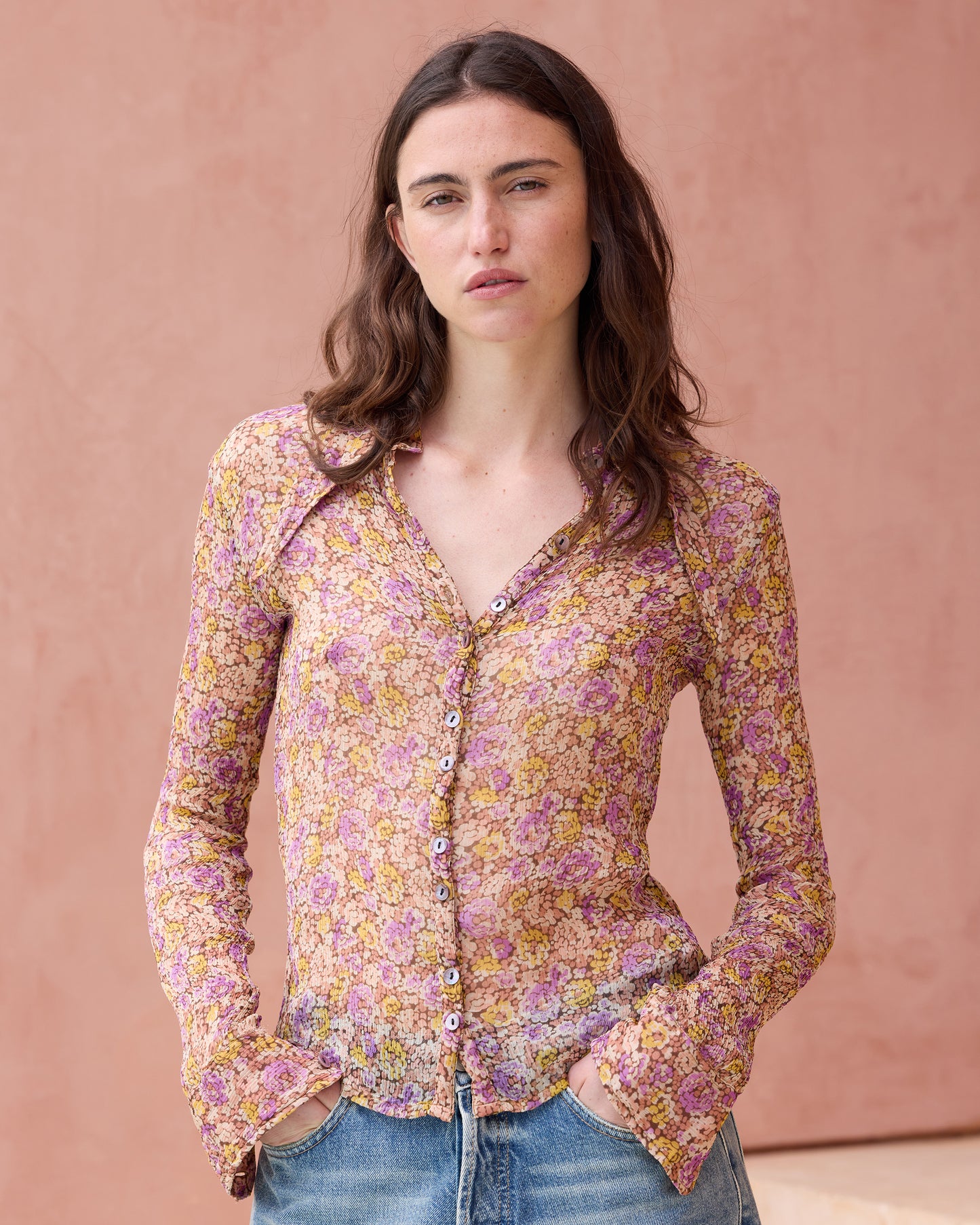 Chemise légère en viscose chiffon imprimé Liberty - Chemises & tops Mes Demoiselles
