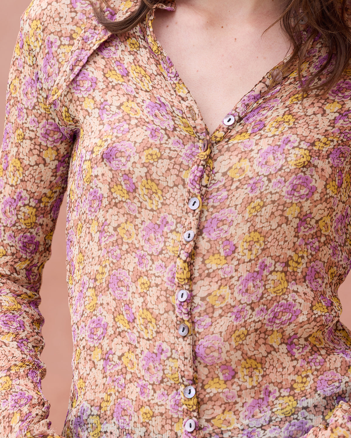 Chemise Veer - Violet : Chemise légère en viscose chiffon imprimé Liberty Mes Demoiselles - Image 4