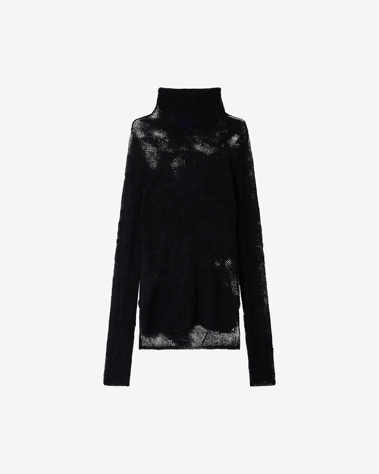 Pull Apryl - Noir : Pull col cheminée en alpaca pointelle – Noir Mes Demoiselles