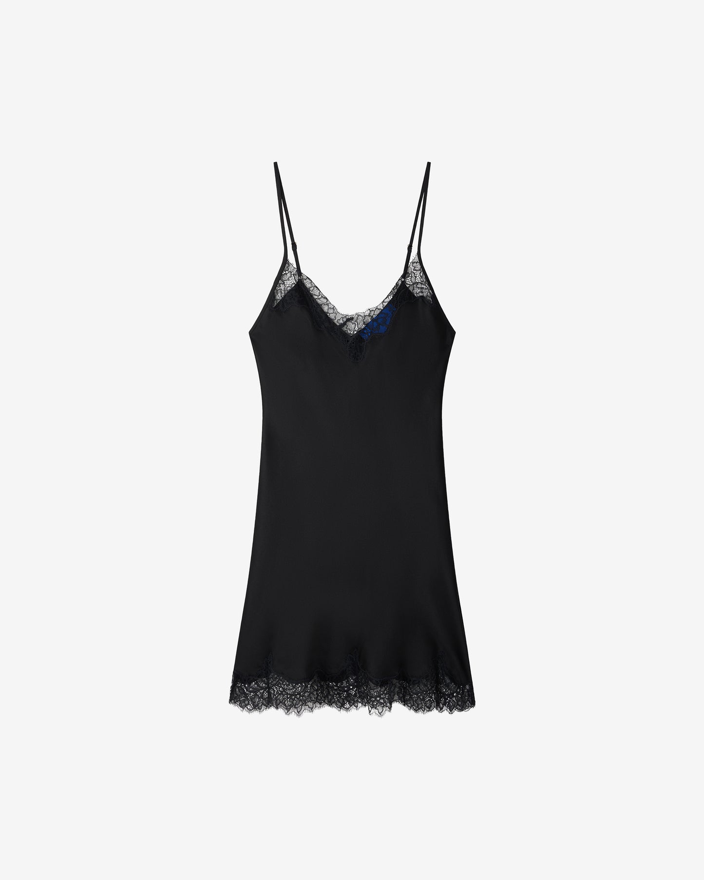 Robe Bella - Noir : Nuisette en soie et dentelle – Noire Mes Demoiselles