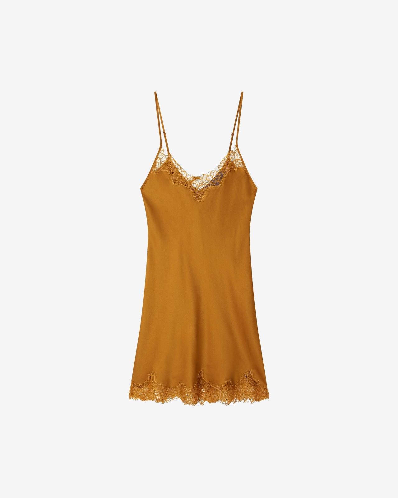 Robe Bella - Ocre : Nuisette en soie et dentelle – Ocre Mes Demoiselles - Image 6