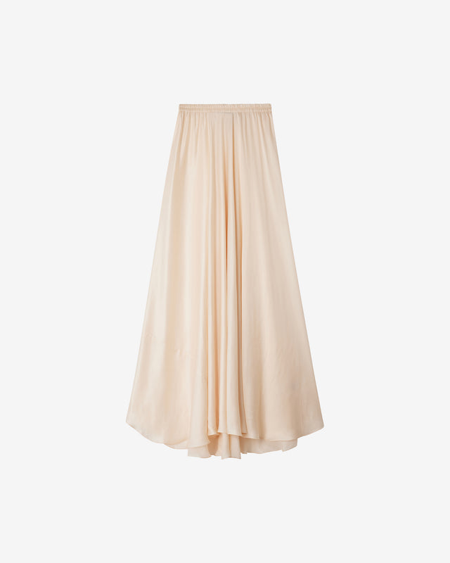 Jupe Calista - Écru : Jupe longue fluide en satin – Ecru Mes Demoiselles - Image 1