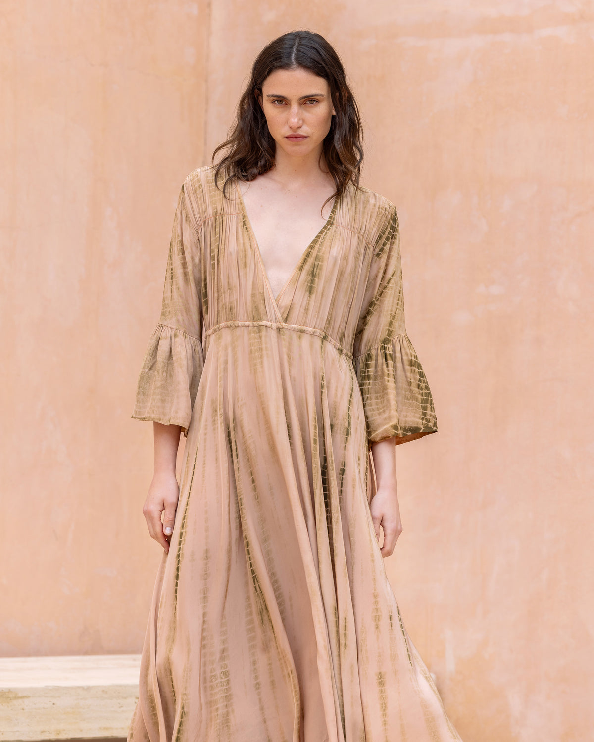 Robe midi en viscose shiny tie & dye - Robes Mes Demoiselles