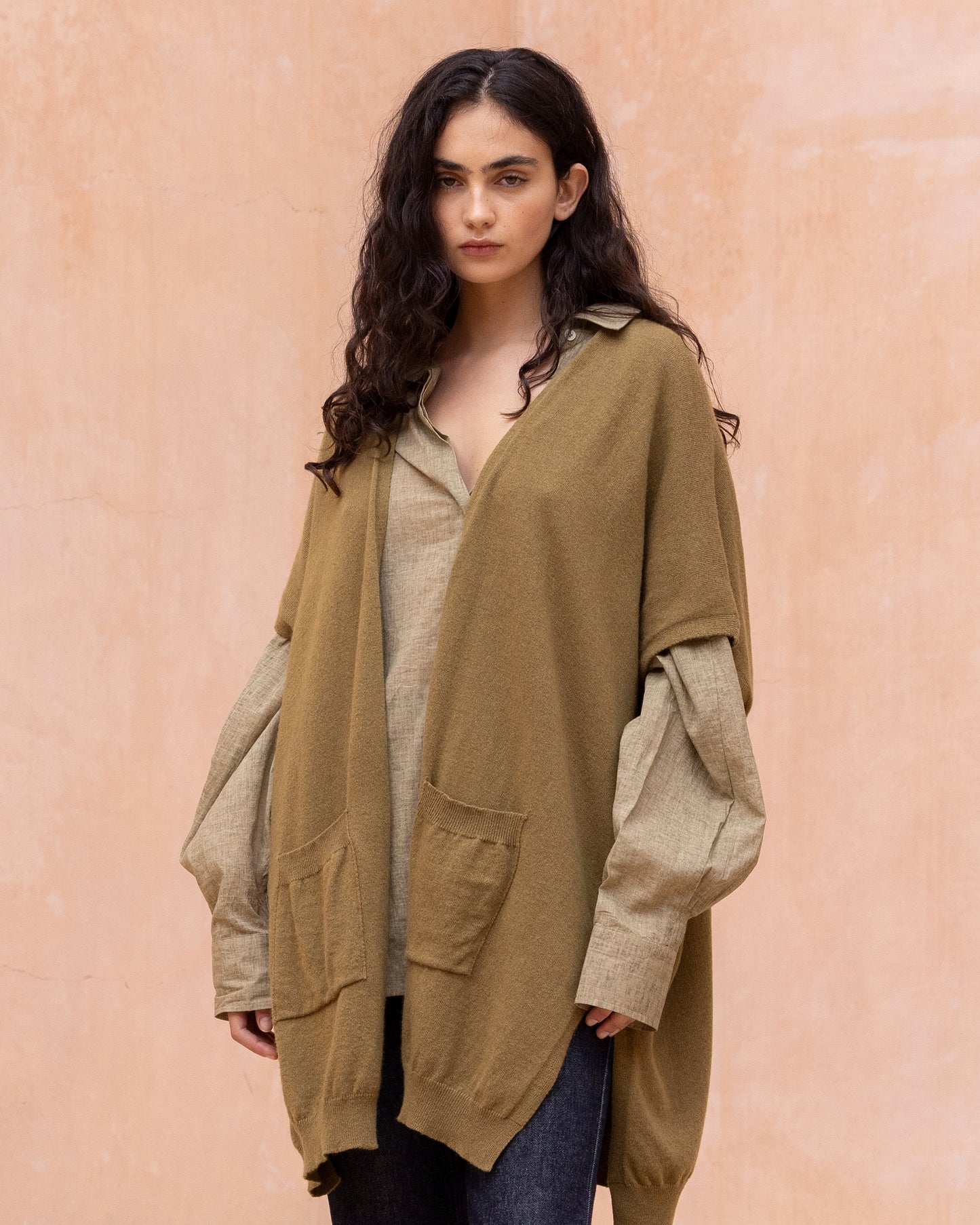 Gilet long en cachemire et mérinos - Manteaux & vestes Mes Demoiselles