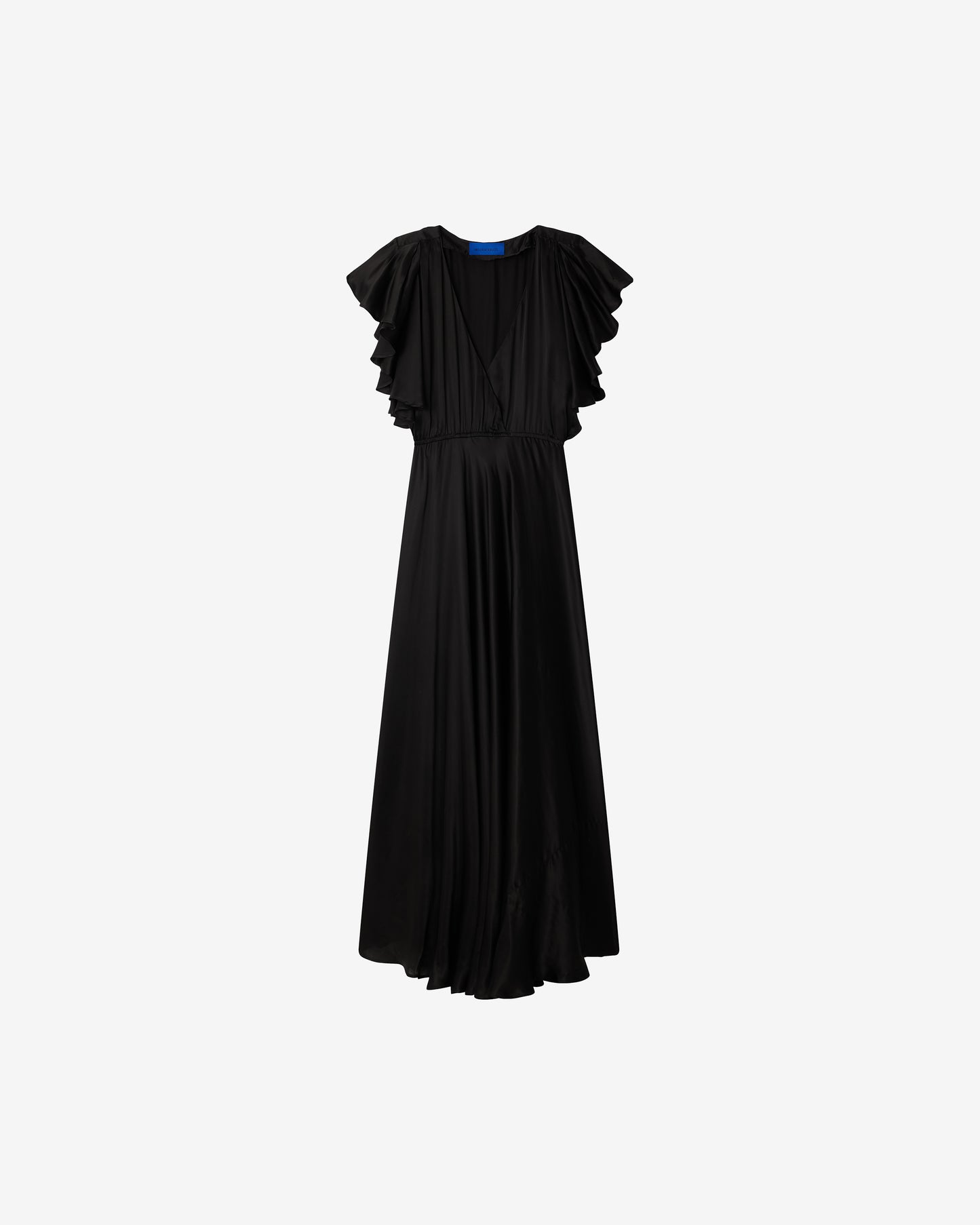 Robe Cascais - Noir : Robe longue fluide en satin – Noire Mes Demoiselles