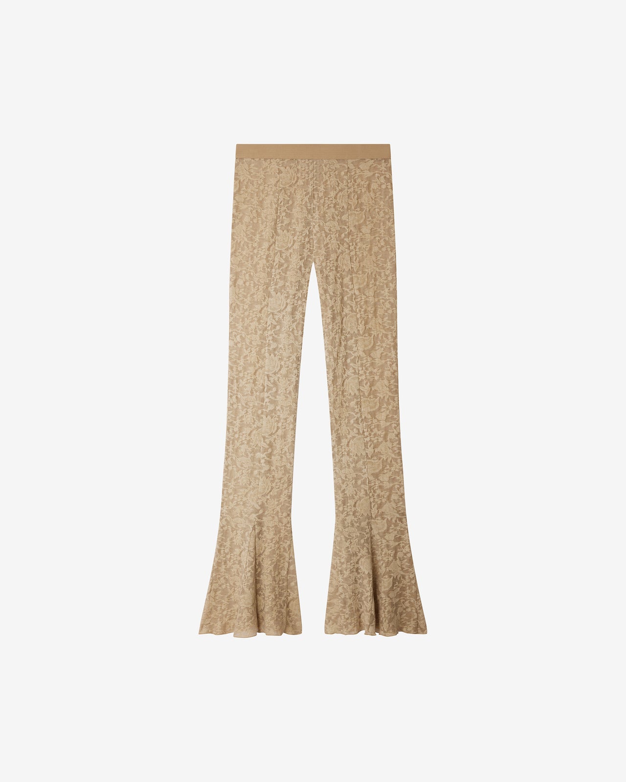 Pantalon évasé en dentelle jacquard – Beige - Pantalons & combinaisons Mes Demoiselles - Image 7