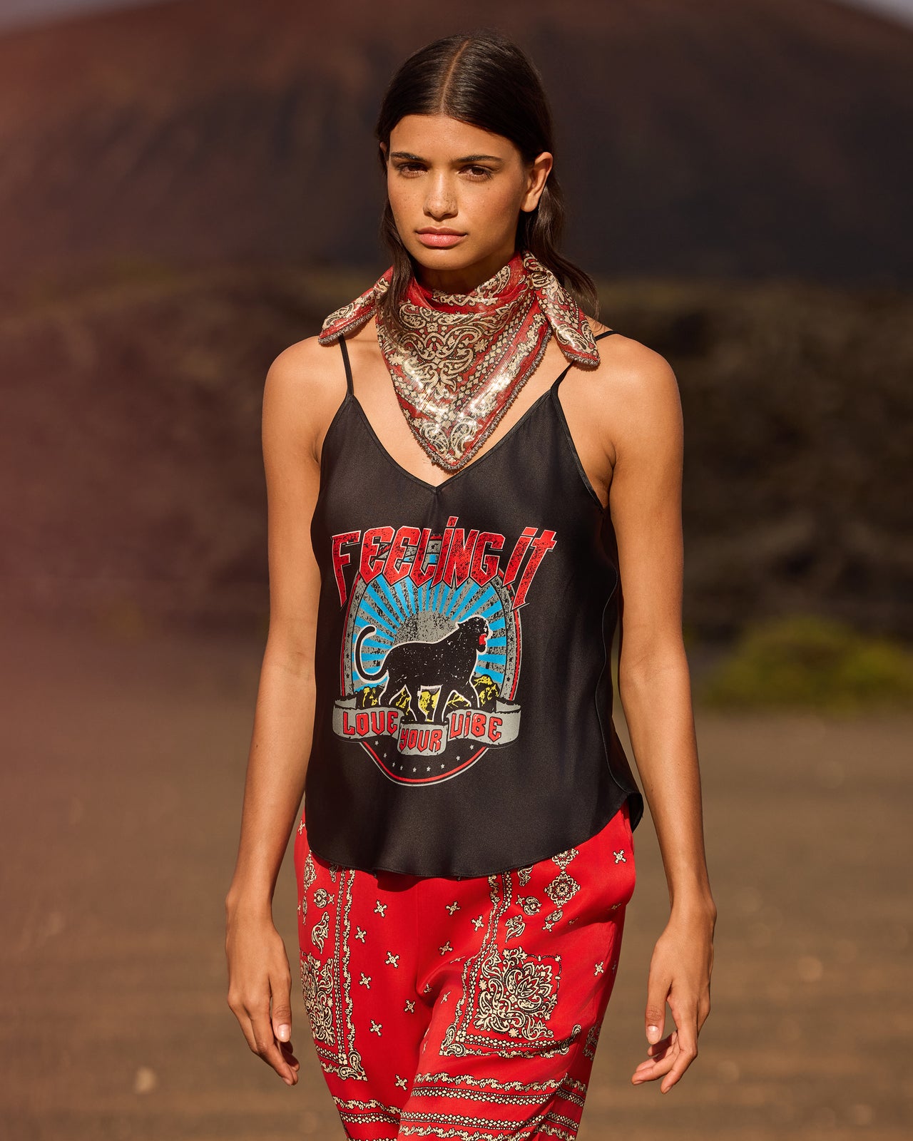 Foulard Gerica - Rouge - Image 2