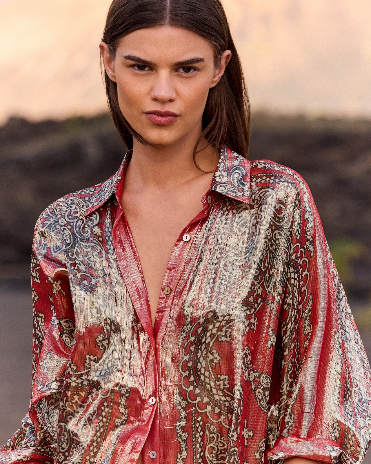 Chemise Glamour - Rouge - Image 3