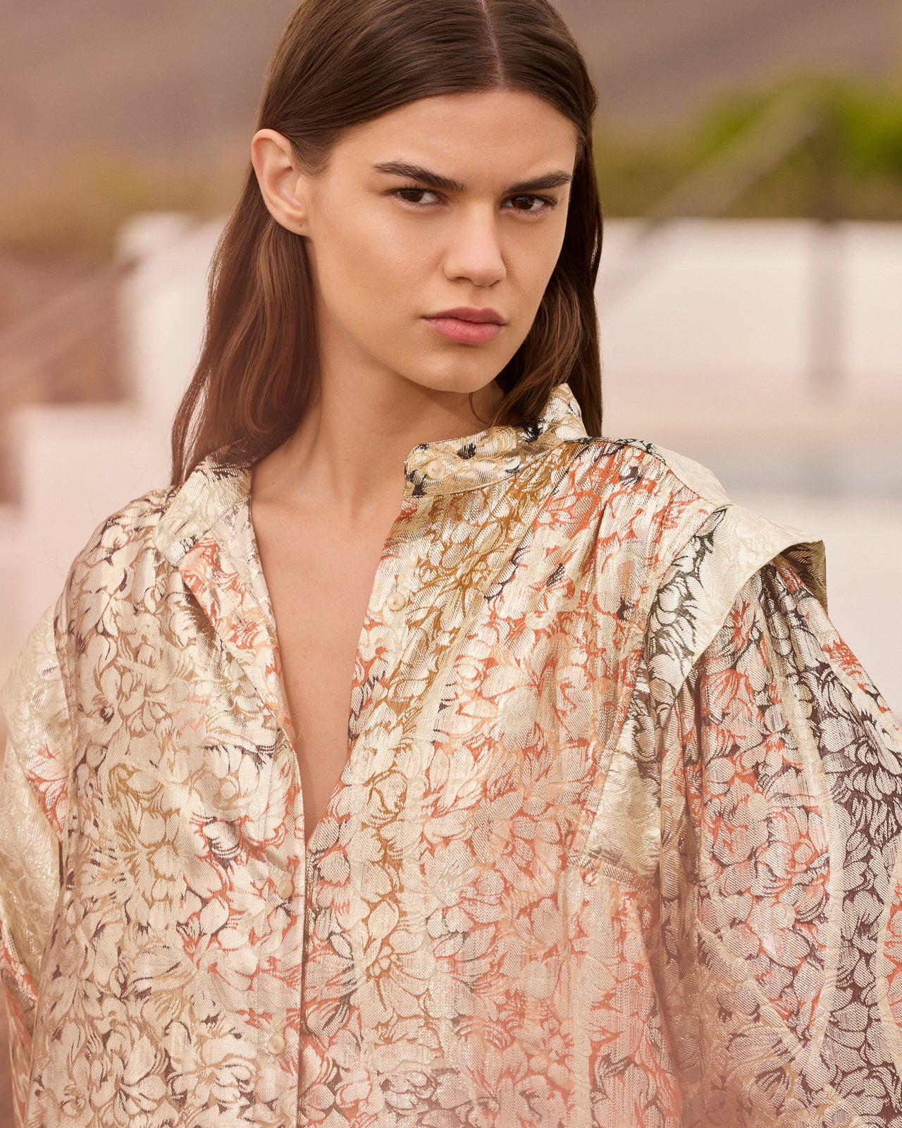 Blouse Jall - Jaune : Chemise jacquard lurex – Multicolore Mes Demoiselles - Image 4