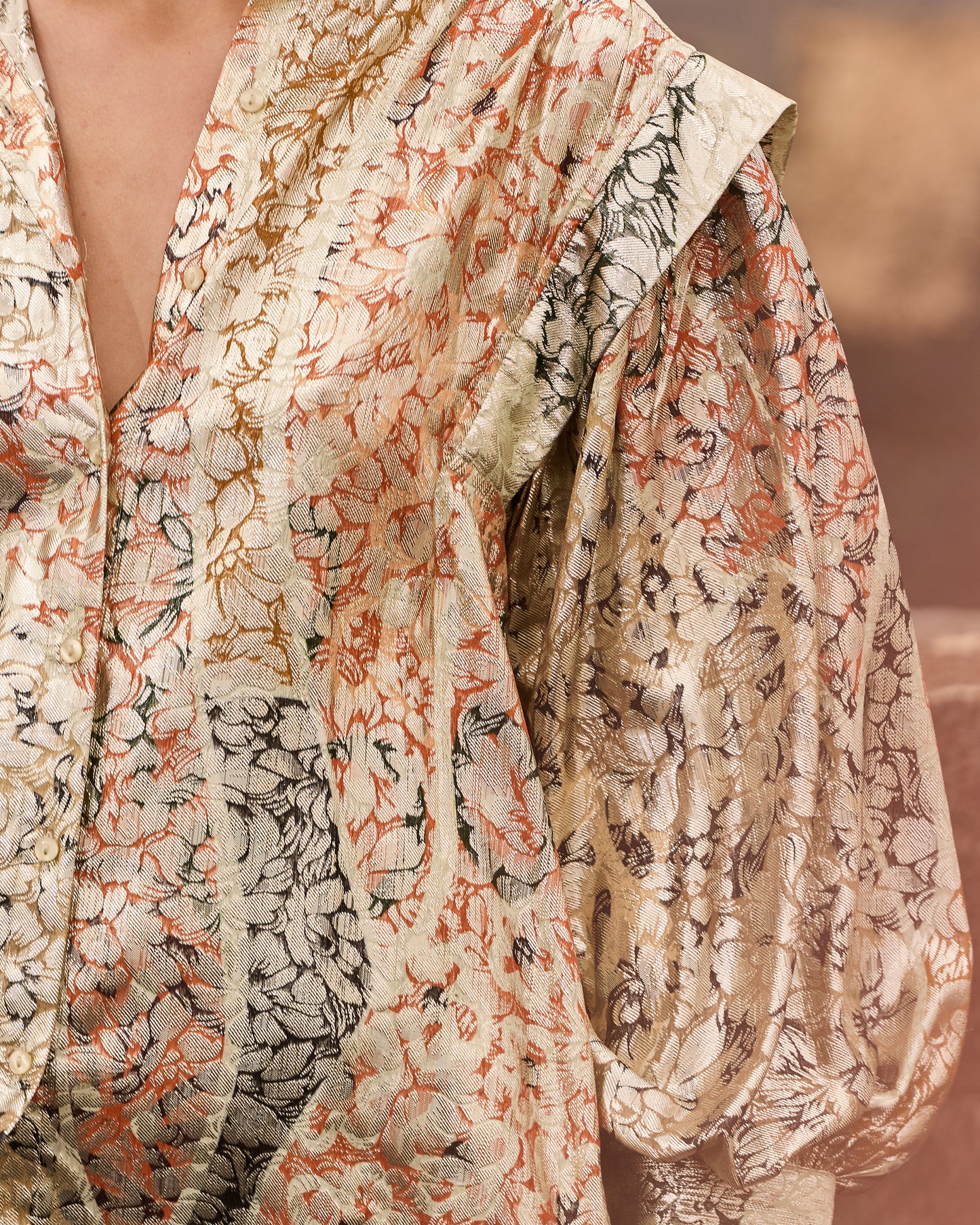 Blouse Jall - Jaune : Chemise jacquard lurex – Multicolore Mes Demoiselles