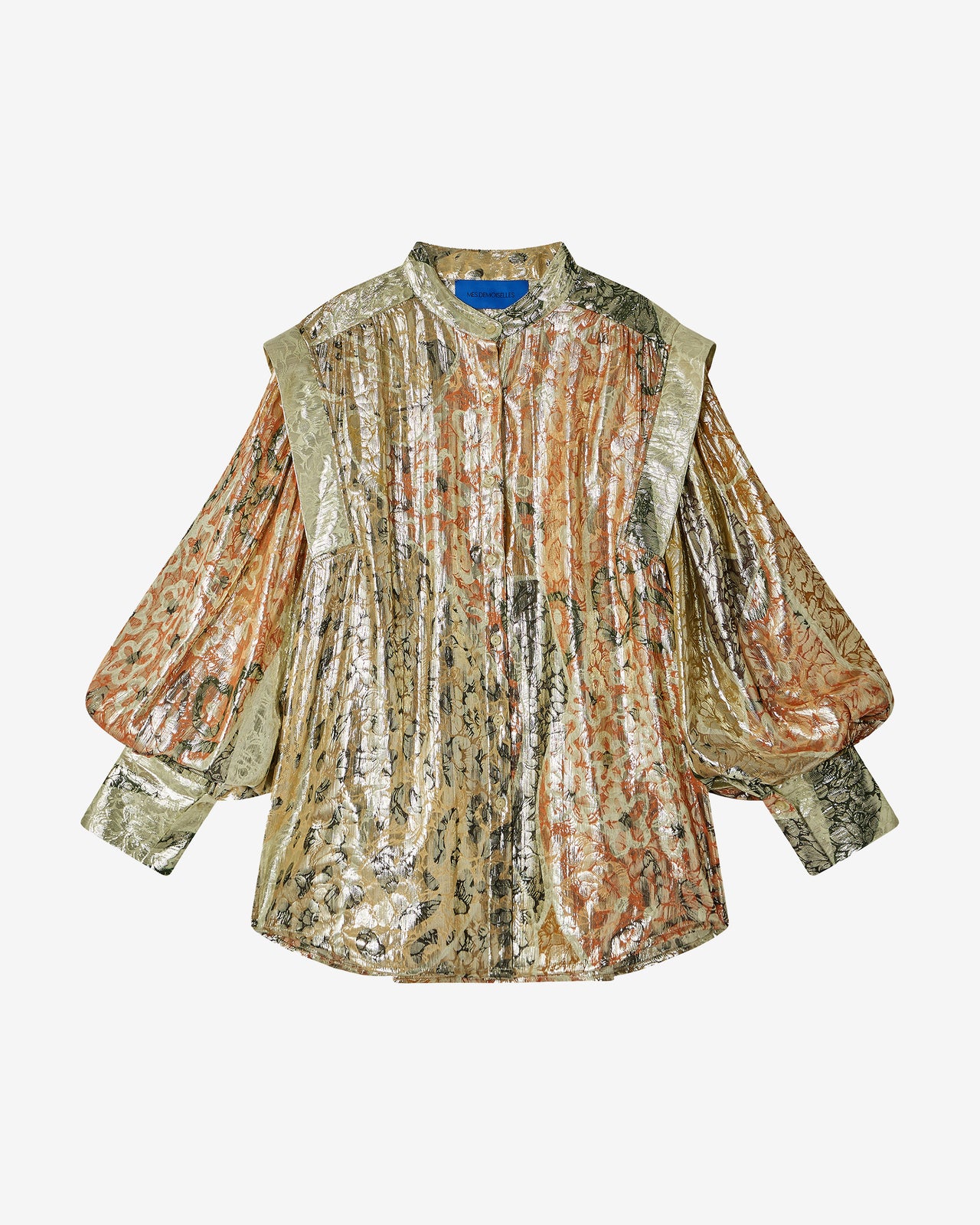 Blouse Jall - Jaune : Chemise jacquard lurex – Multicolore Mes Demoiselles - Image 7