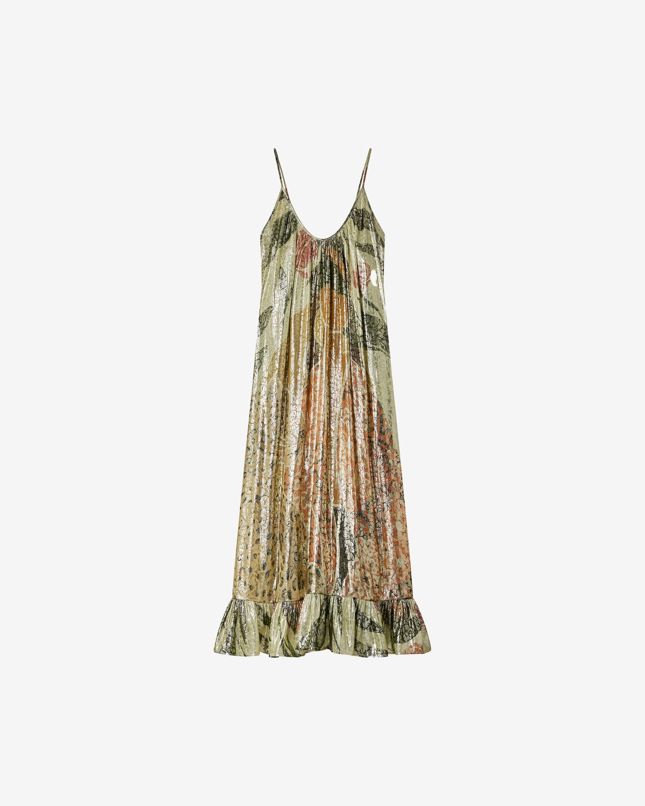 Robe Jasmin - Jaune : Robe longue lurex plissée – Multicolore Mes Demoiselles - Image 10