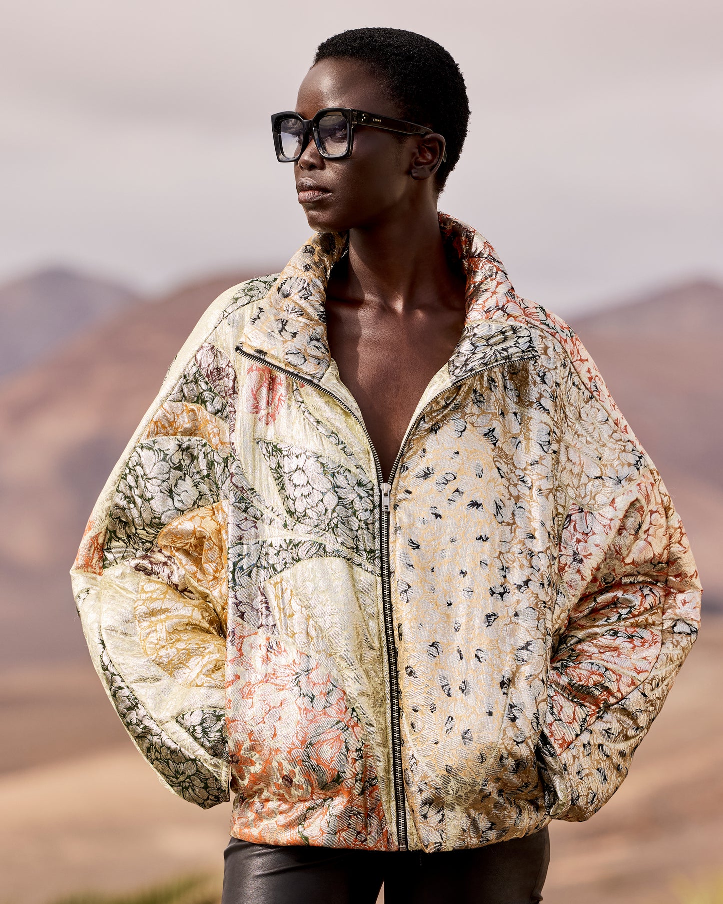 Veste Jerry - Jaune : Veste matelassée jacquard lurex – Multicolore Mes Demoiselles