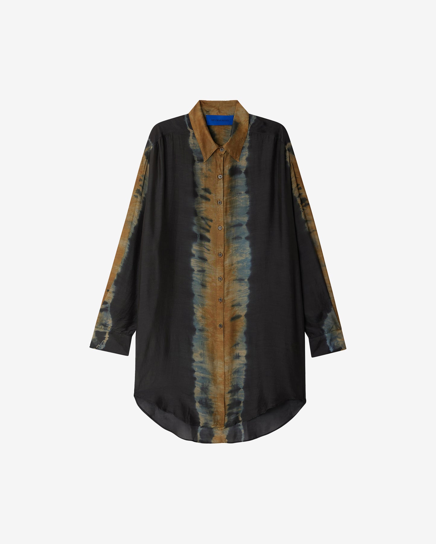 Chemise Lumelo - Ocre : Chemise ample en silky modal tie & dye – Bleu et ocre Mes Demoiselles