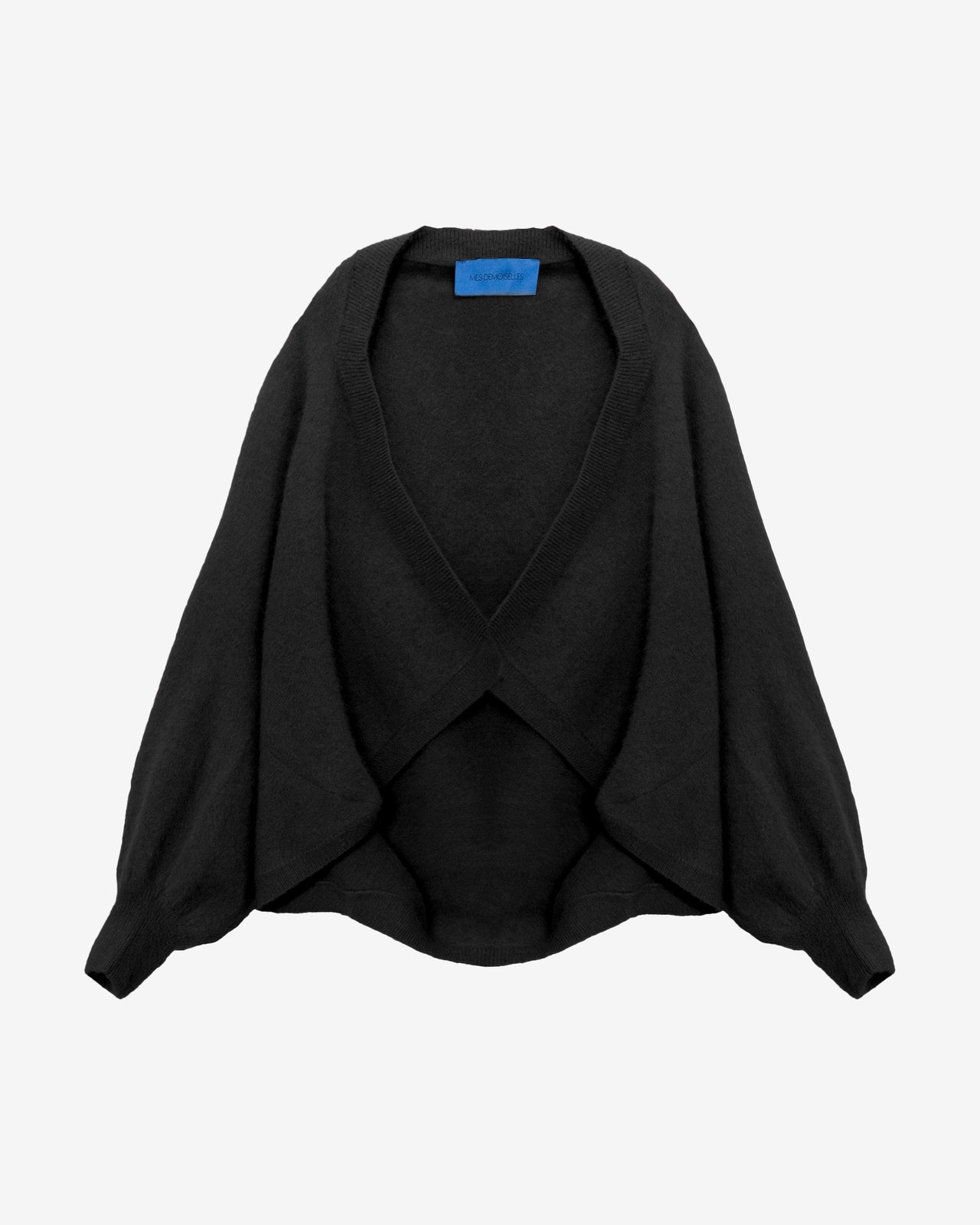 Cardigan Smart - Noir : Cardigan boléro en laine mélangé de raccoon et cachemire – Noir Mes Demoiselles - Image 5