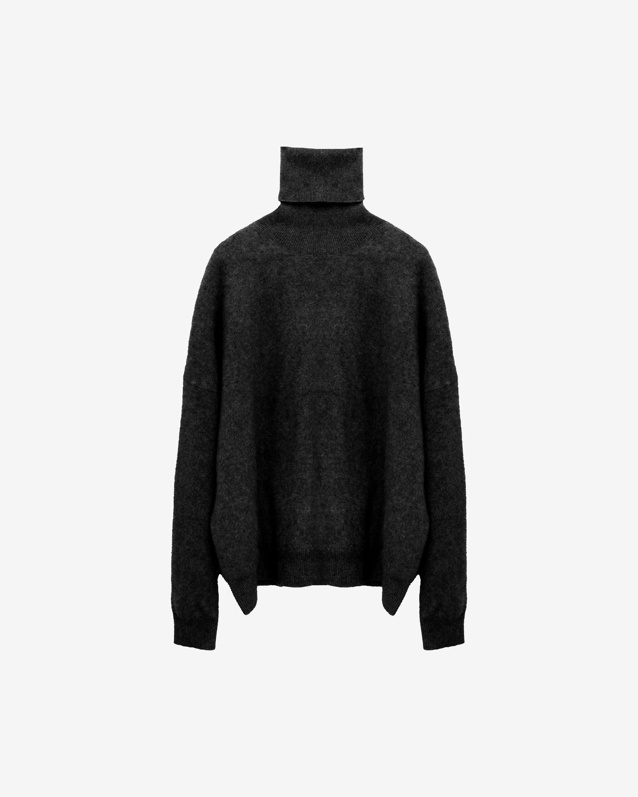Pull Smaya - Noir : Pull col roulé oversize en laine de raccoon mélangé – Noir Mes Demoiselles - Image 5