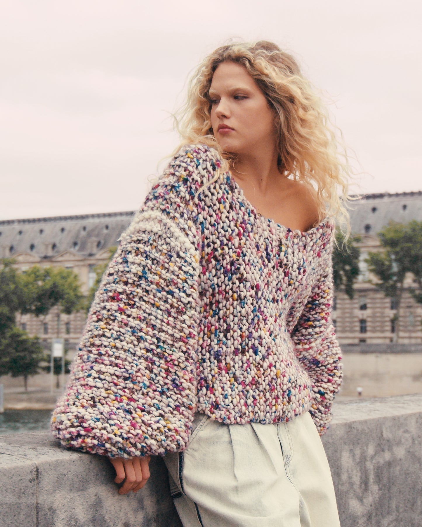 Stamp Sweater -  Pink
