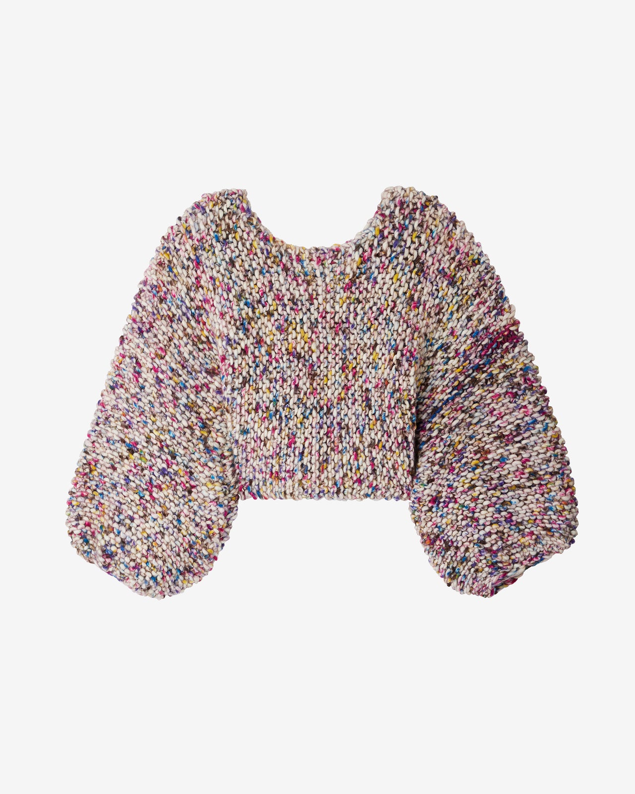 Pull court en grosse maille tricotée main – Multicolore - Pulls & gilets Mes Demoiselles - Image 4