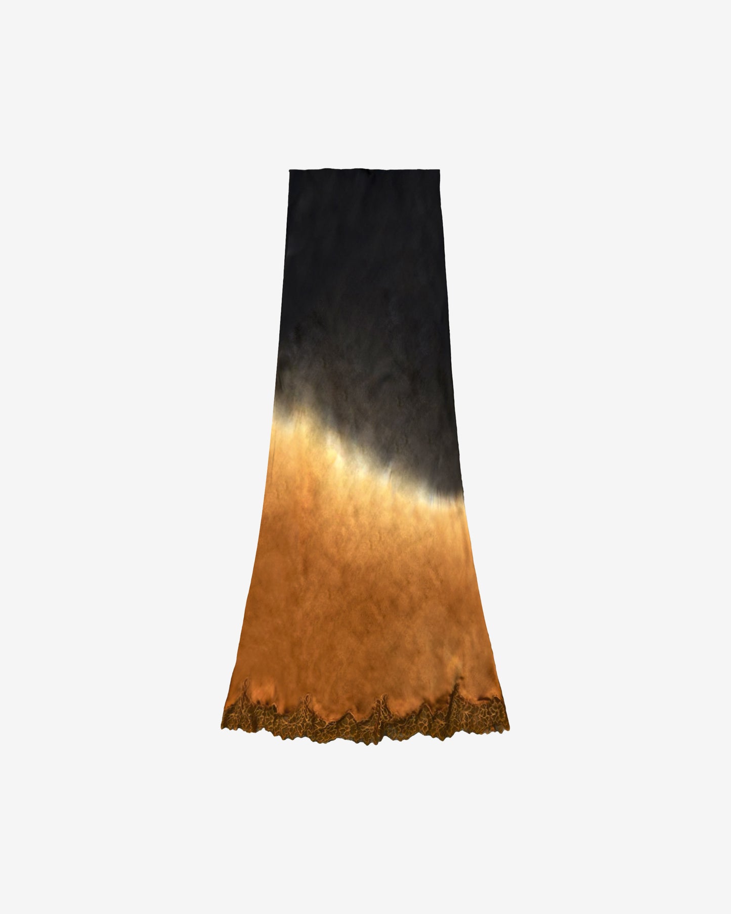 Jupe Trinity - Ocre : Jupe en soie tie & dye – Dégradé bleu ocre Mes Demoiselles