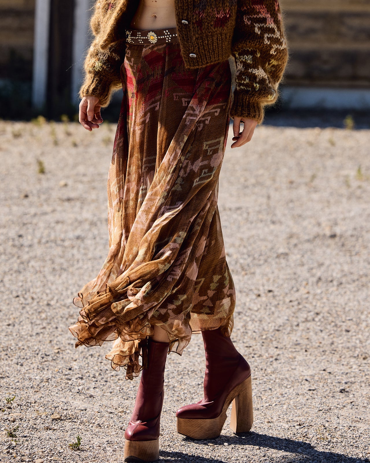 Alma Skirt - Brown - Image 4