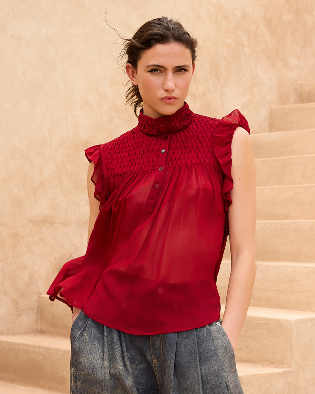 Blouse Esvedra - Rouge - Image 3