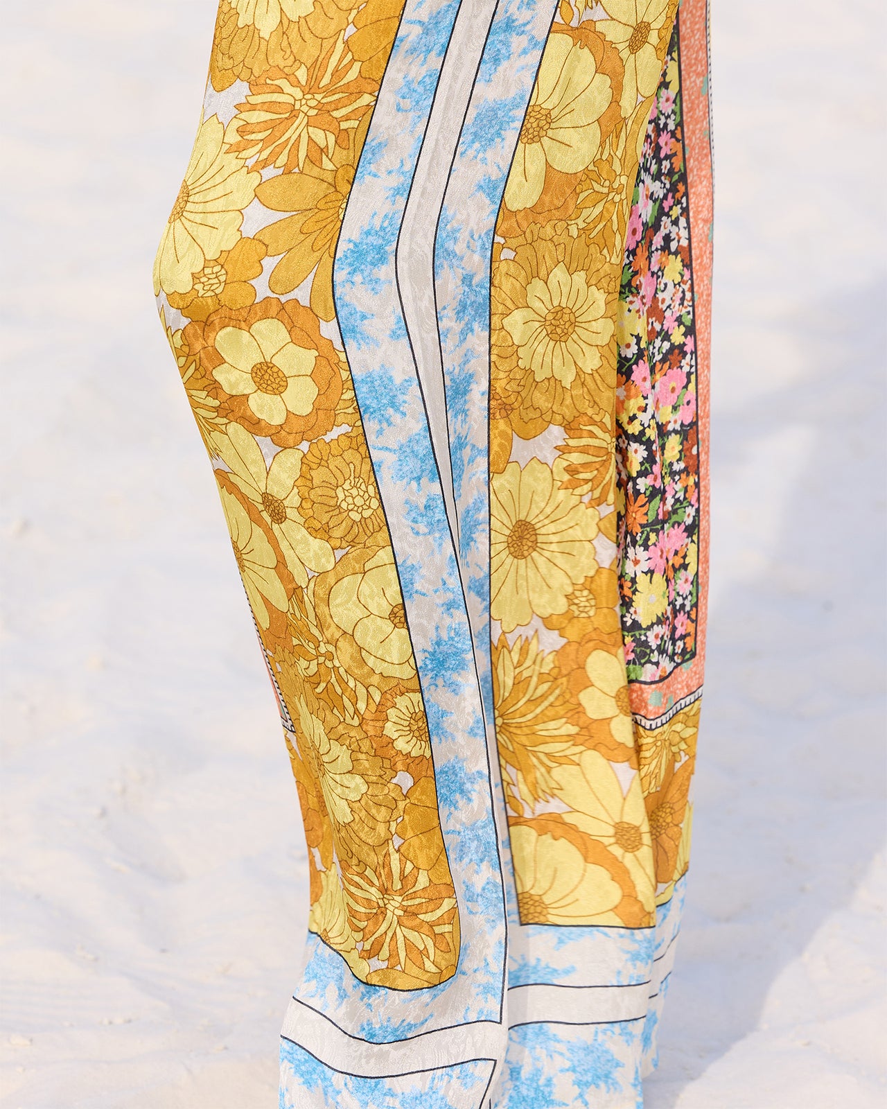 Pantalon Candy - Jaune : Pantalon souple en viscose jacquard imprimé floral Mes Demoiselles - Image 6