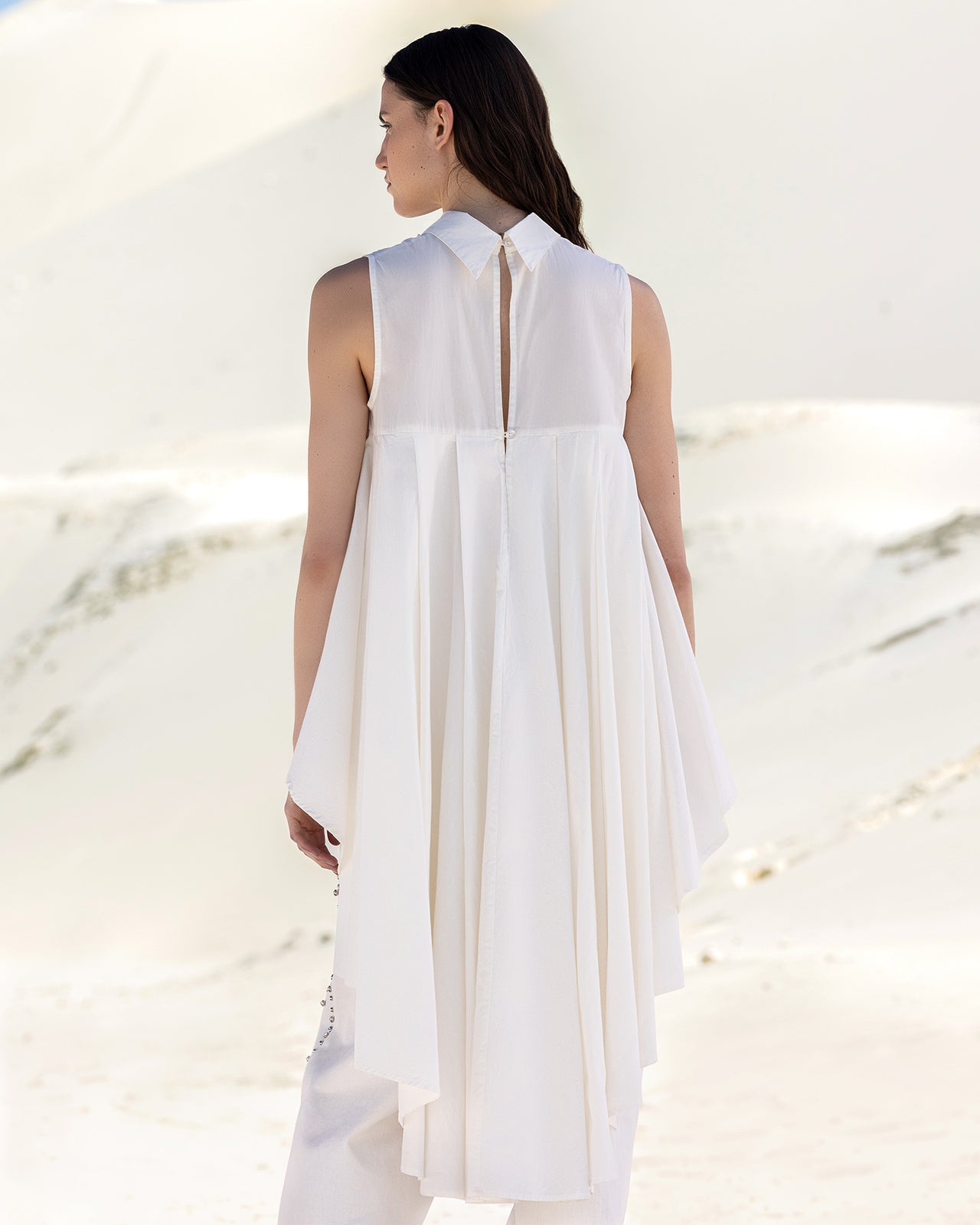 Top Coqui - Blanc : Chemise extraordinaire en popeline de coton blanche Mes Demoiselles - Image 5