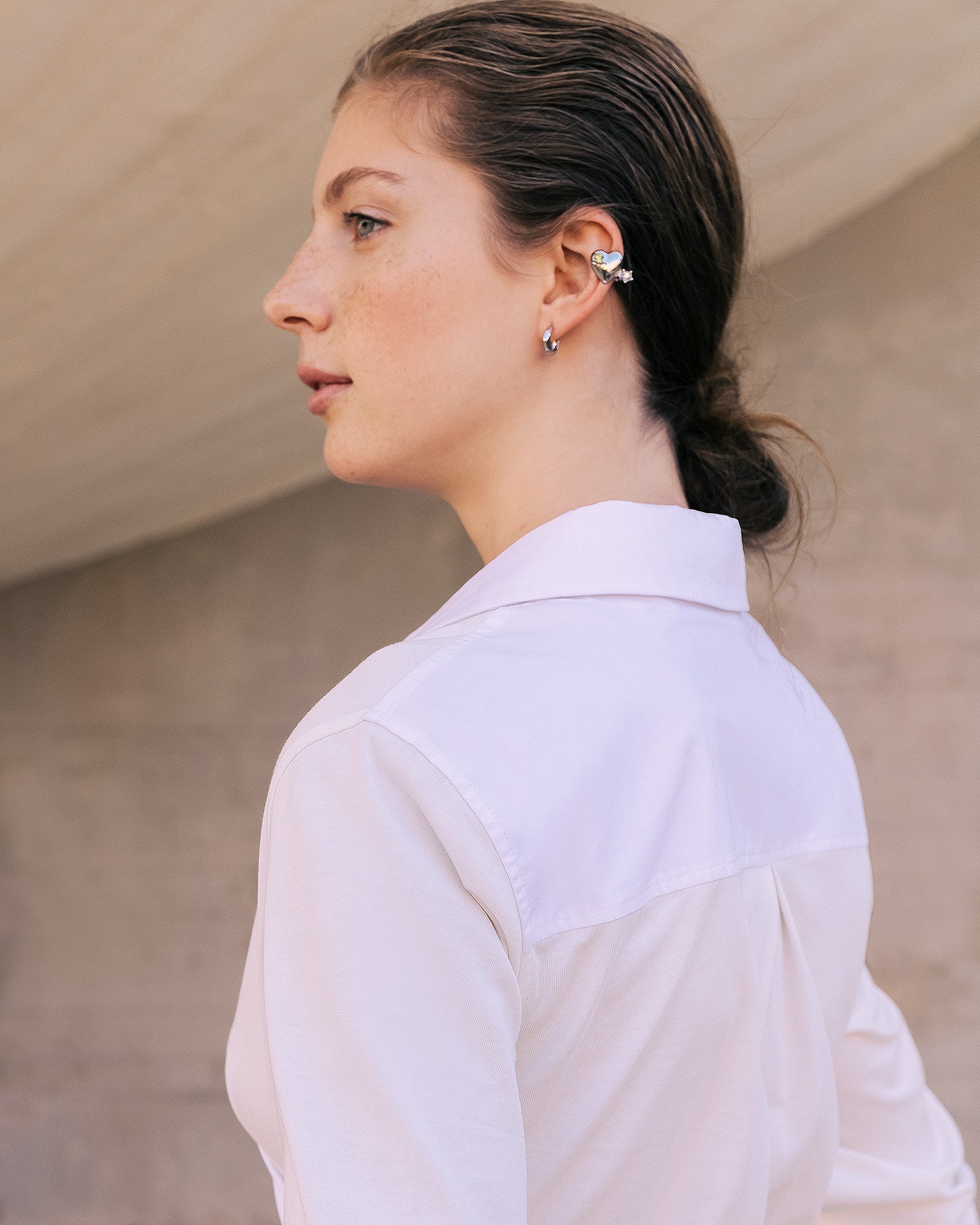 Chemise Violette - Blanc : Dualité des cotons pour cette chemise croisée blanche Mes Demoiselles