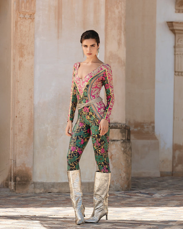 Combinaison Silenzio - Fuchsia : Combinaison pantalon imprimé glacé Mes Demoiselles - Image 3