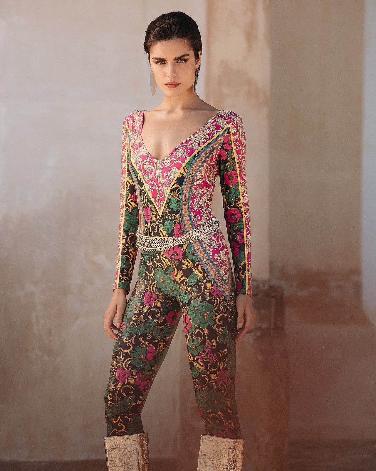 Combinaison Silenzio - Fuchsia : Combinaison pantalon imprimé glacé Mes Demoiselles - Image 5