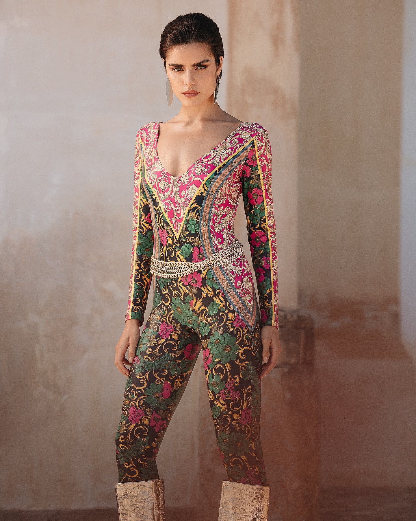 Combinaison Silenzio - Fuchsia : Combinaison pantalon imprimé glacé Mes Demoiselles