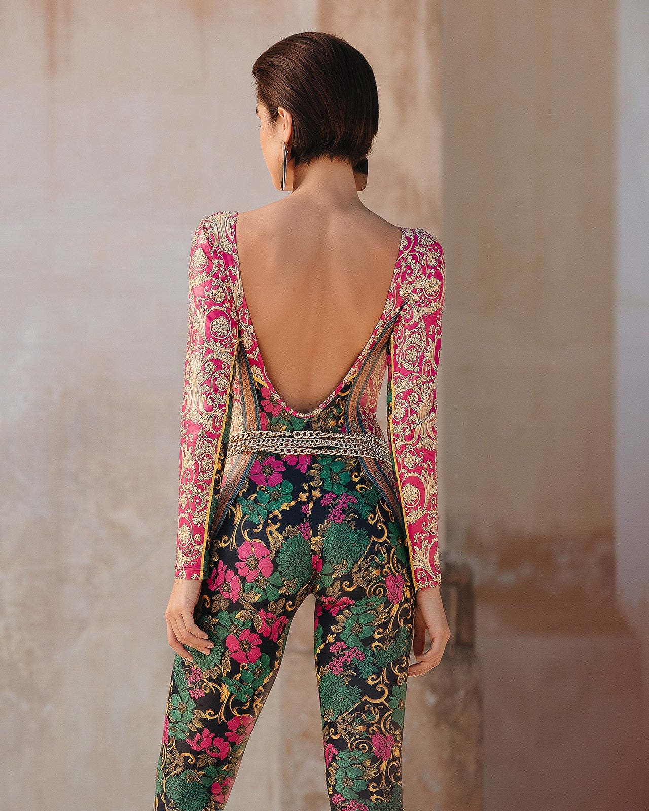 Combinaison Silenzio - Fuchsia : Combinaison pantalon imprimé glacé Mes Demoiselles - Image 6