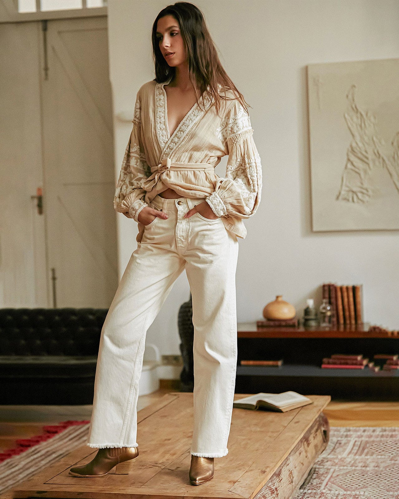 Jeans Mustang  Ecru | Mes Demoiselles Paris - Image 1