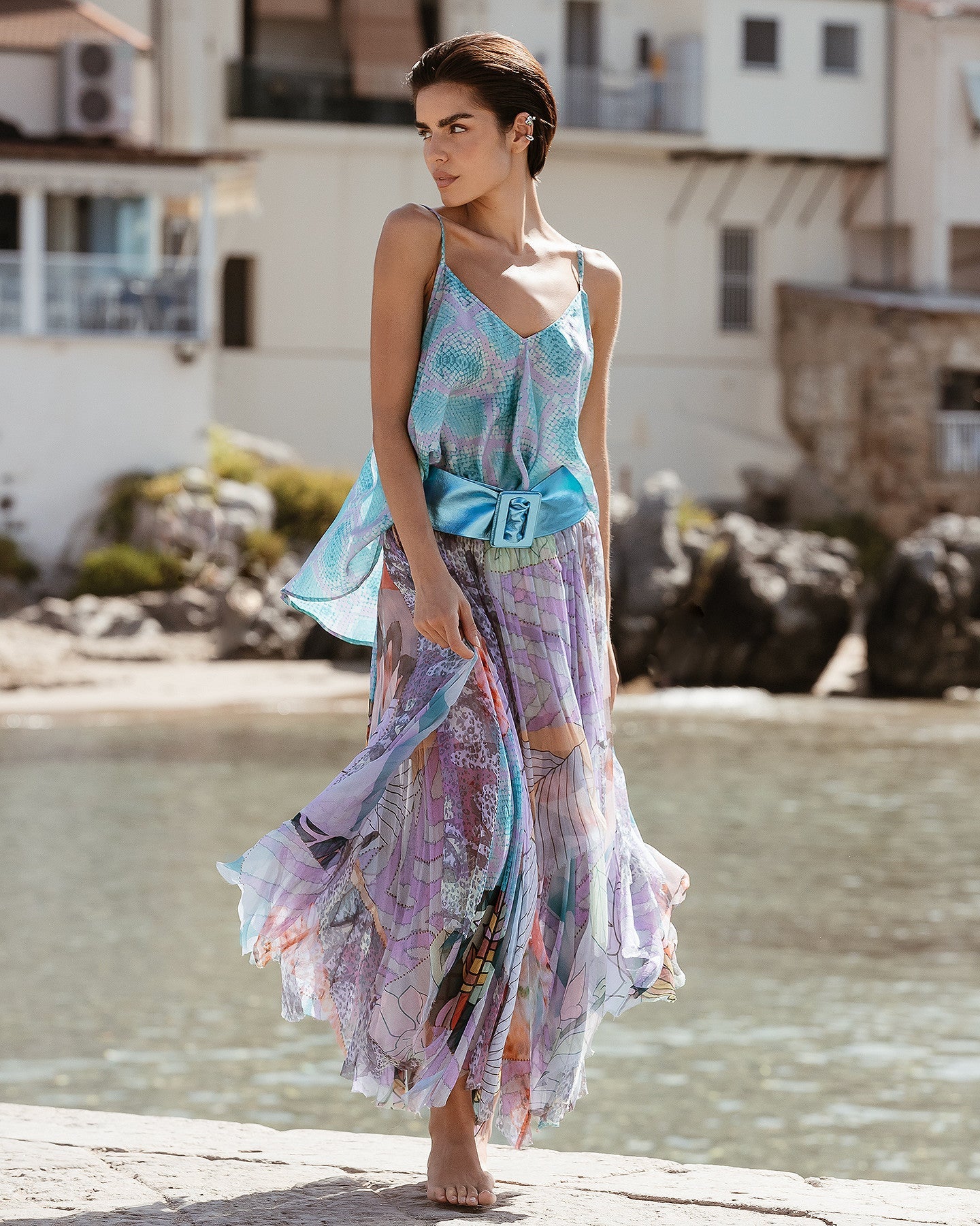 Jupe souple en viscose chiffon fleurie - Jupes & shorts Mes Demoiselles