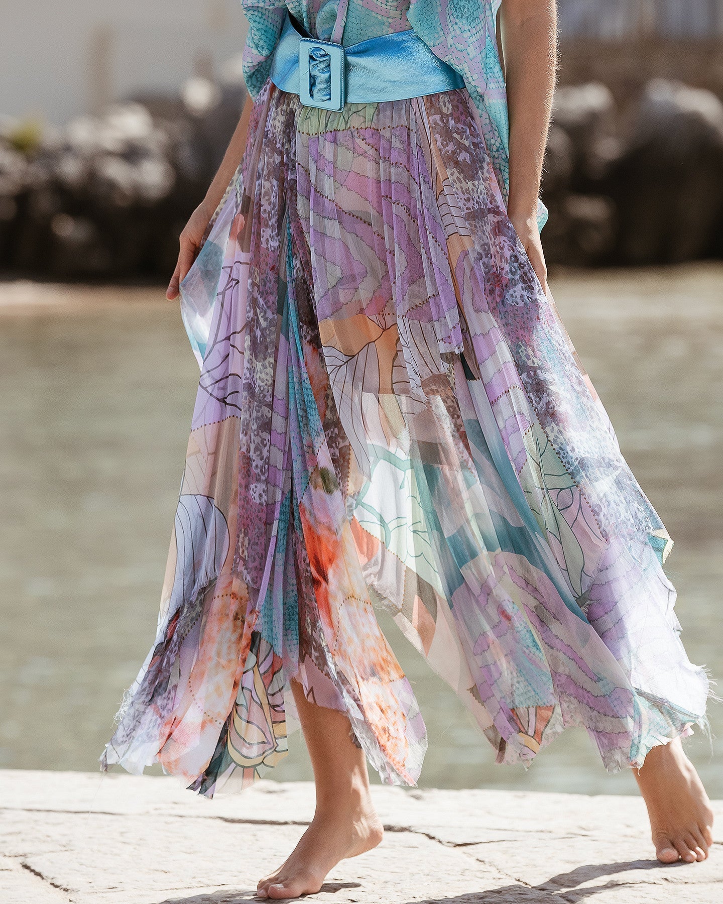 Jupe souple en viscose chiffon fleurie - Jupes & shorts Mes Demoiselles