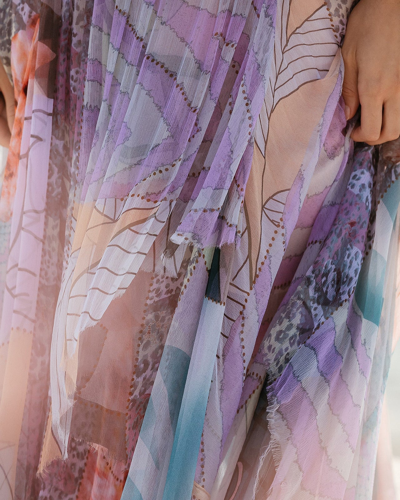 Jupe Silva - Violet : Jupe souple en viscose chiffon fleurie Mes Demoiselles - Image 5