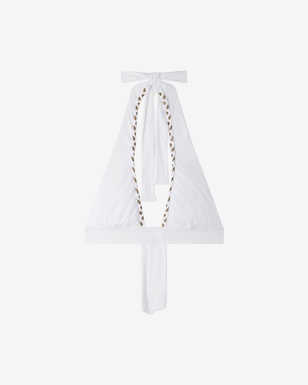 Haut de bain triangle féminin blanc et doré - Maillots de bain Mes Demoiselles - Image 3