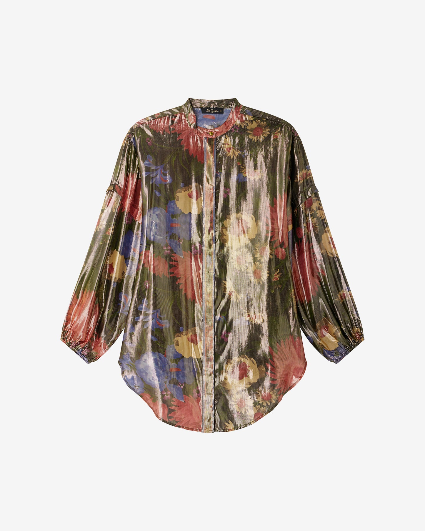 Chemise Bella - Vert : Chemise en voile lurex imprimé floral fondu Mes Demoiselles