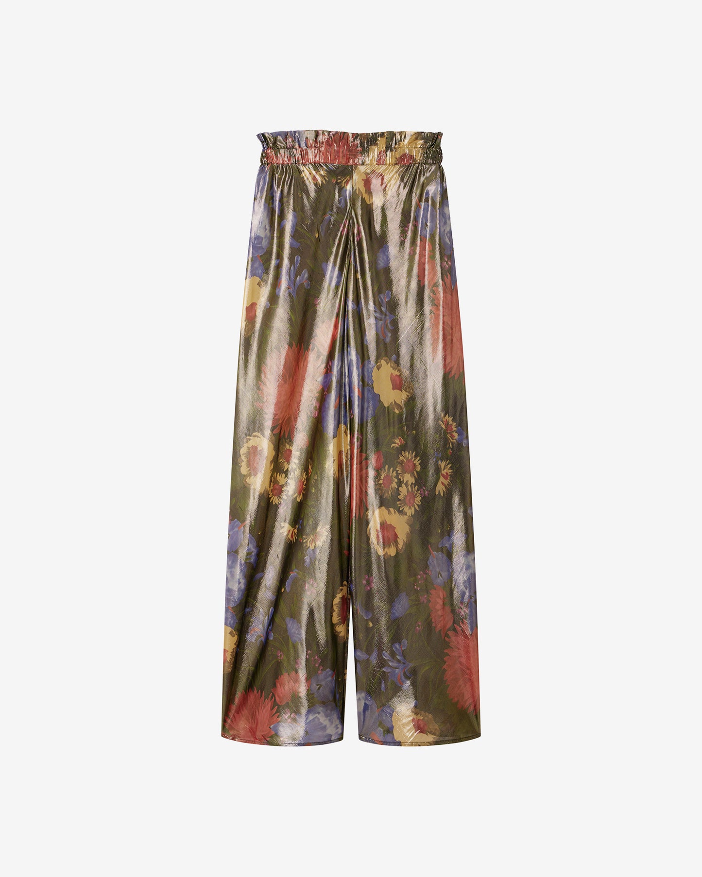 Pantalon Betty - Vert : Pantalon en voile lurex imprimé floral fondu Mes Demoiselles