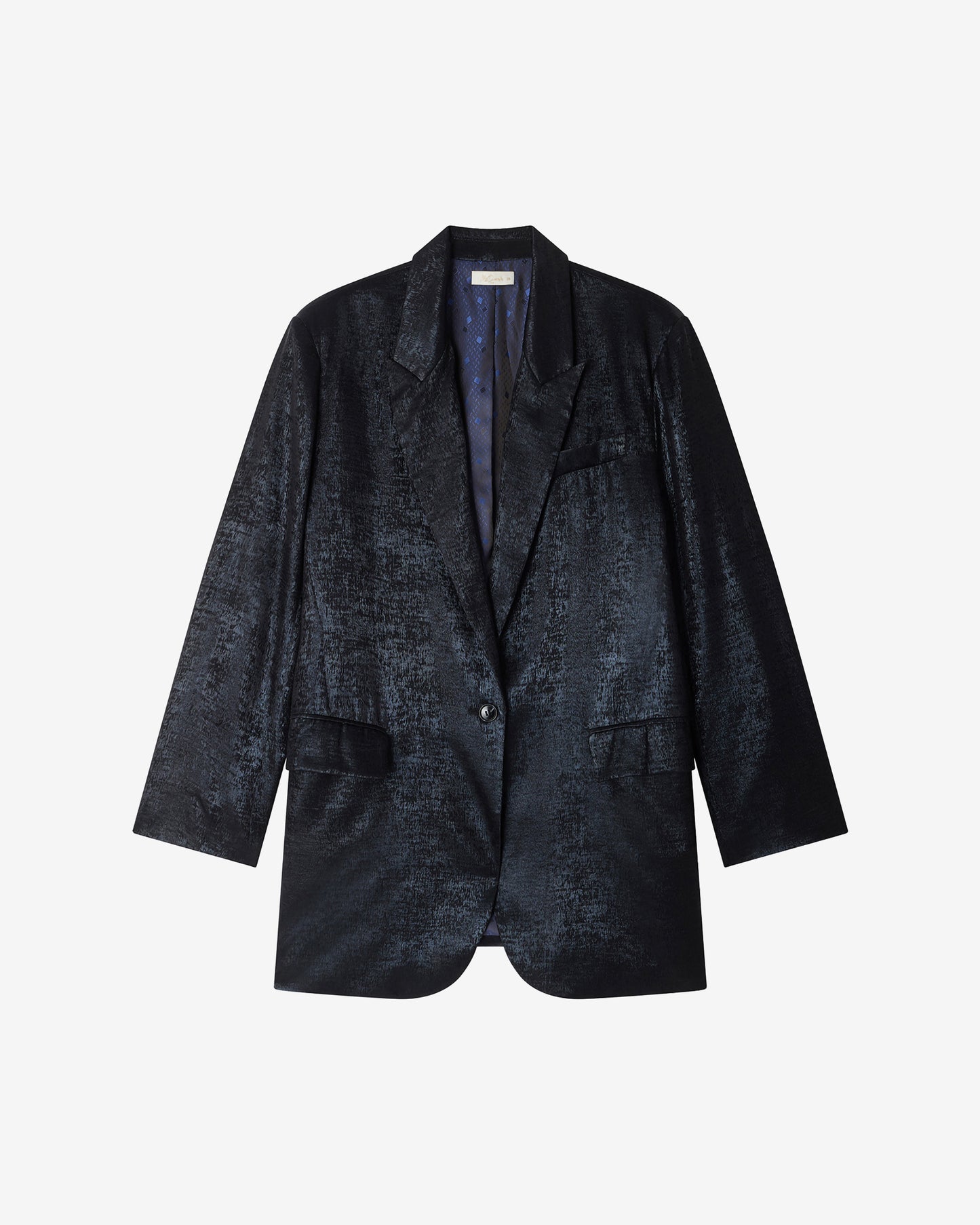 Veste Siane - Noir : Veste souple et oversize noir en velvet brillant Mes Demoiselles