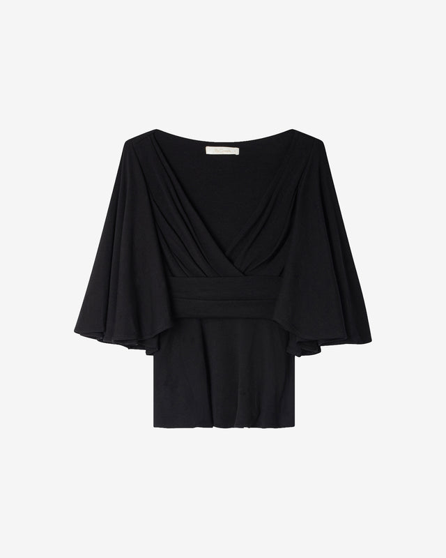 Blouse Ive - Noir : Top souple féminin noir Mes Demoiselles - Dernière image